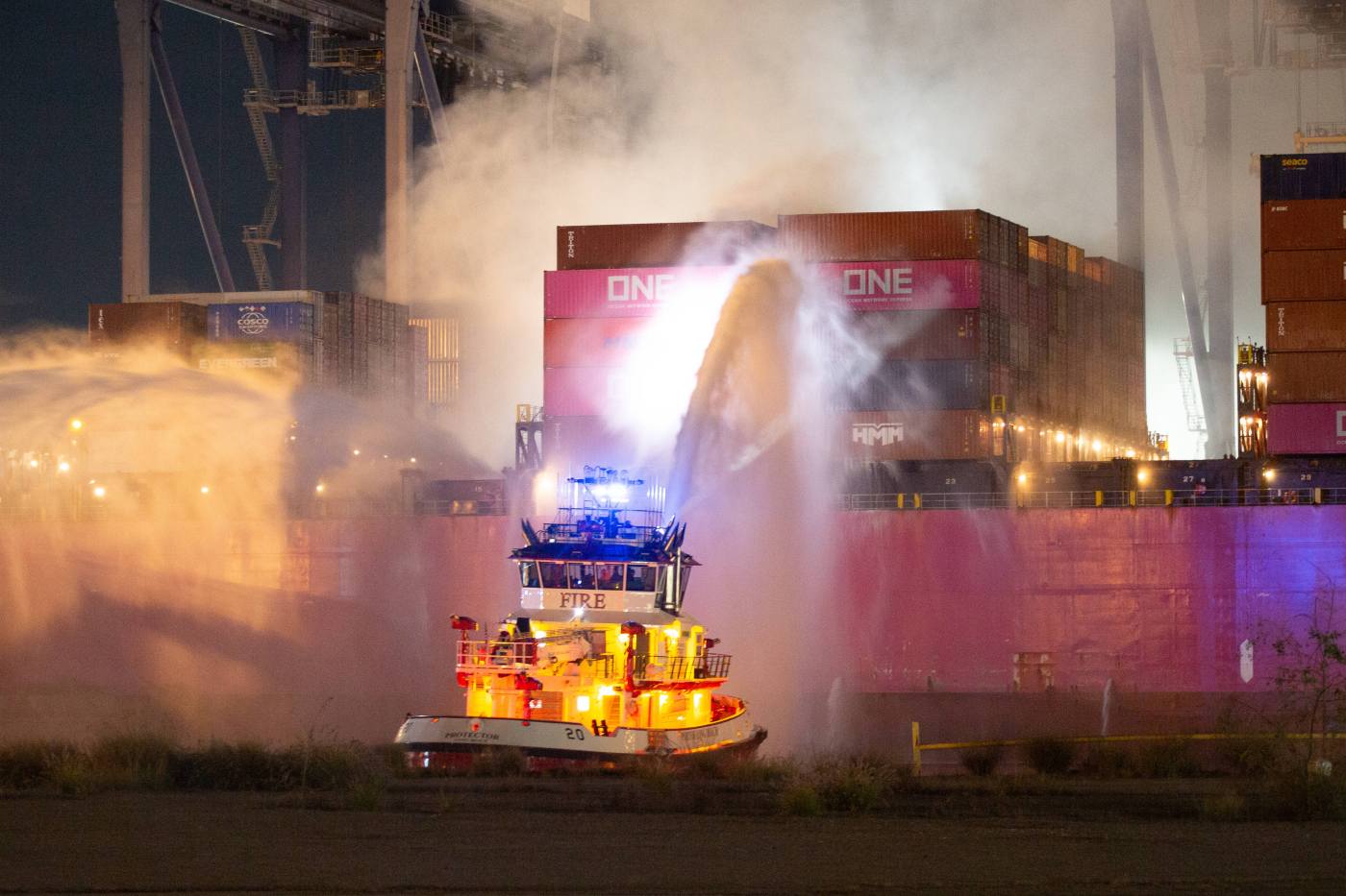 Ship fire contained but remains under close watch at Port of Los Angeles
